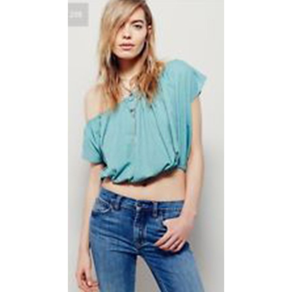 Free People Moss Muscle Tank Seaglass Teal Green M